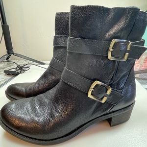 Naturalizer Mona Black Moto Leather Boots Sz 8.5